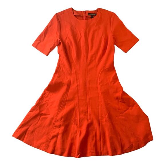 Banana republic fit and flare burnt orange dress woman’s size 0 XS - Picture 1 of 8